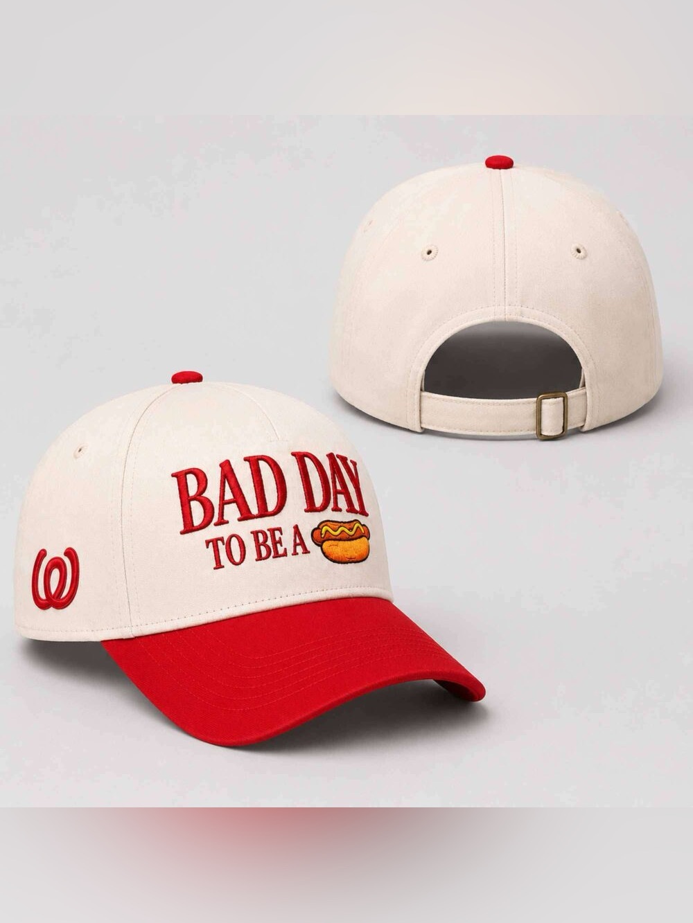 Washington Nationals MLB Baseball Cap/Hat Bad Day to Be a Hot Dog Red & White